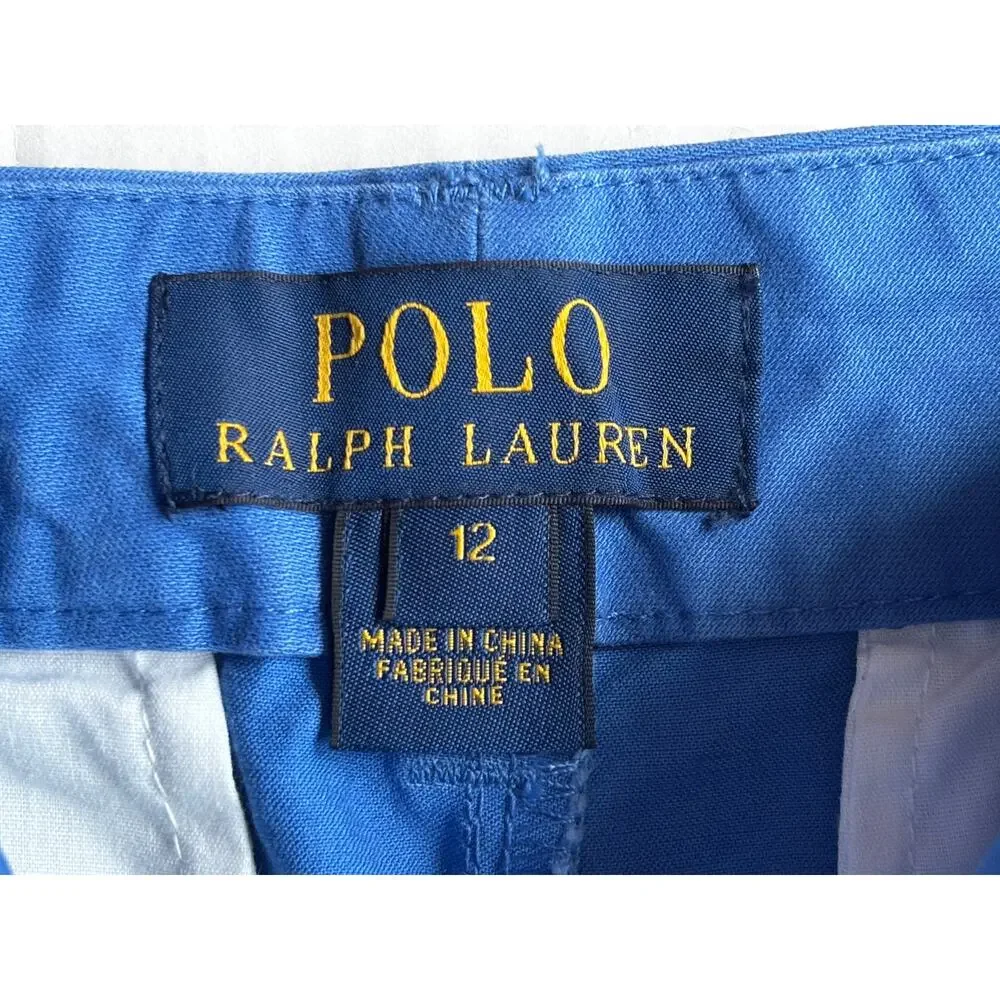 Polo Ralph Lauren Boys Sz 12 Chino Twill Pants Links Blue NWT New Cotton Stretch